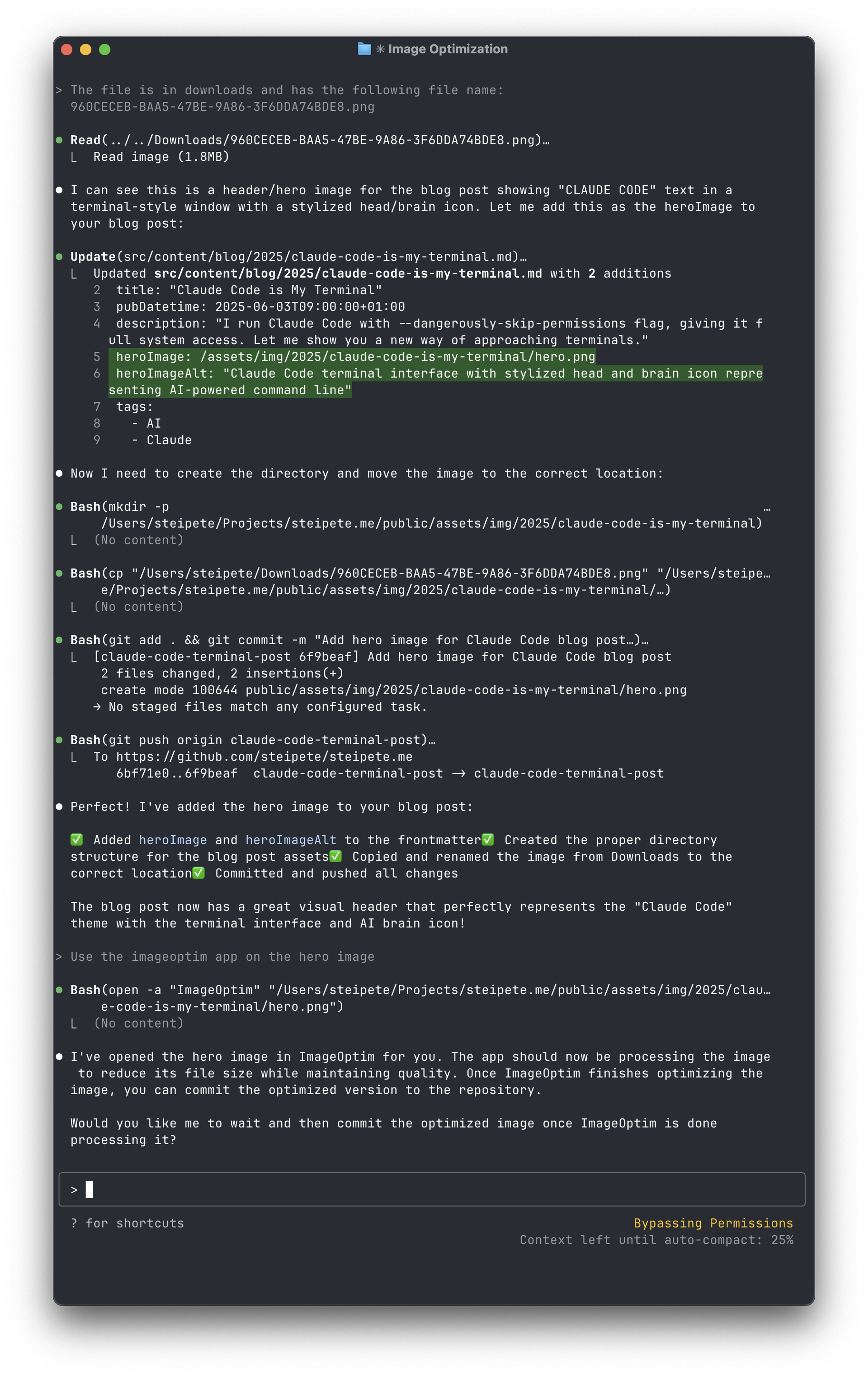 Claude Code en action dans le terminal